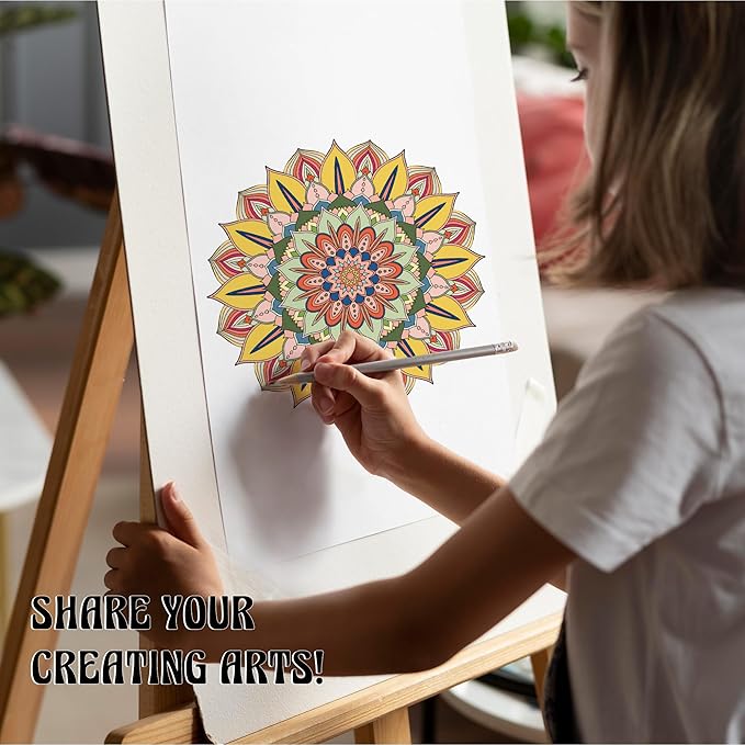 TIEFOSSI Relaxing Coloring Book, for Adults to Relax and Relieve Anxiety,160 GSM 60 Original Tearable Mandala Patterns Designs, Gift for Adult Women Men