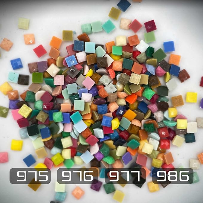 Diamonds Painting Accessories,Replacement for Missing Square Drills 975 976 977 986,Rhinestone Resin Diamond Drill,4 Colors Beads Gems Stones,3500pcs per Color