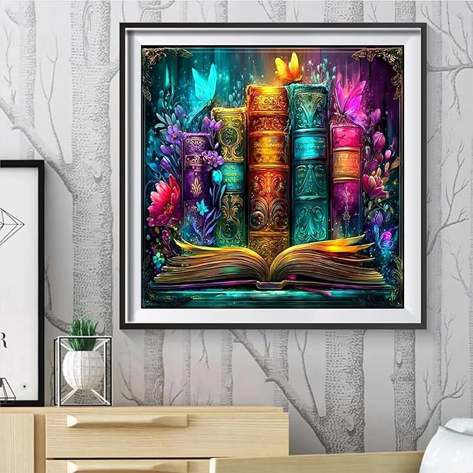 ARPADAMO Diamond Art Kits for Adults,5D Books Diamond Painting DIY Landscape Diamond Art Diamond Painting Kits for Adult,Round Full Drill Diamonds, Diamond Art Kits for Home Decor-12x12inch