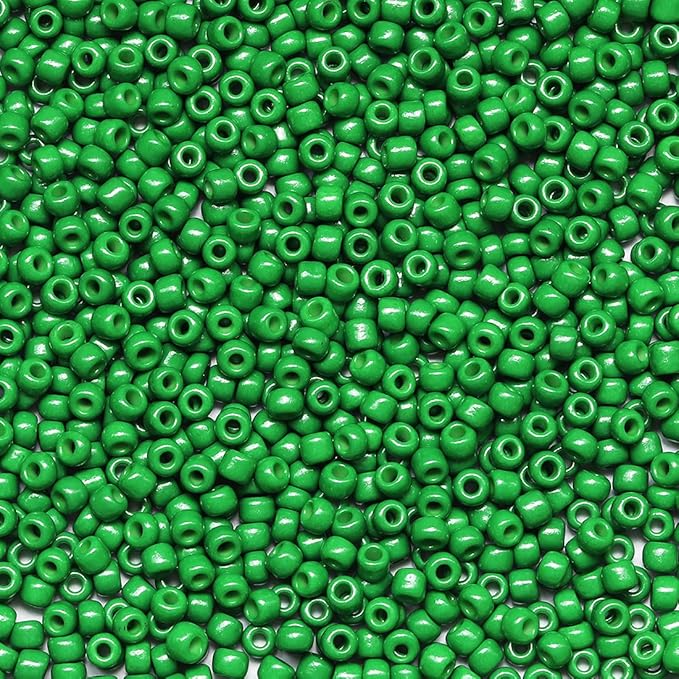 Bala&Fillic Dark Green Color 3mm Seed Beads About 3600pcs/100Grams in Bag, 8/0 Glass Craft Beads for Making Bracelet and Necklace (Dark Green)