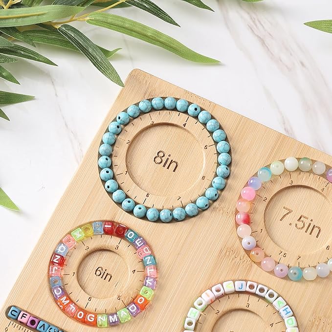 Petoysoso Bead Board for Jewelry Making, Bamboo Beading Board for Jewelry Bracelet Making, DIY Bracelet Bead Board