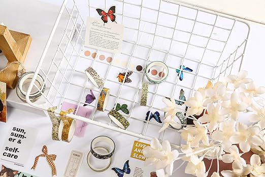 10 Rolls Skinny Washi Tape Set Texture Arts Adhesive Tapes Basic Patterns Decorative Masking Tape Sets for Craft, Kids, Scrapbook, DIY, Gift Wrapping (Style Six)