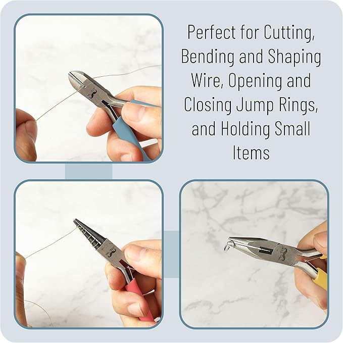 Mr. Pen - Jewelry Making Kit, Pliers 3 Pack (Mini, Chain Nose, Earring)