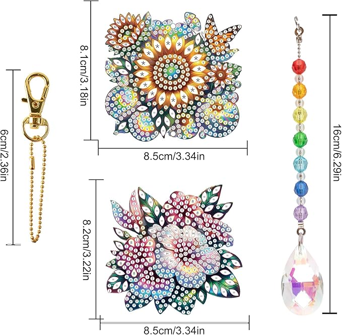 TDFERAN Diamond Pinting During Wind Chimes Diamant Art Hanging Sign Onament Plant Pendants Wind Chimes Wall Hanging in Living Room Dorridor Diamond Art Hanging Sign Onamen DIY Decorations Ornaments