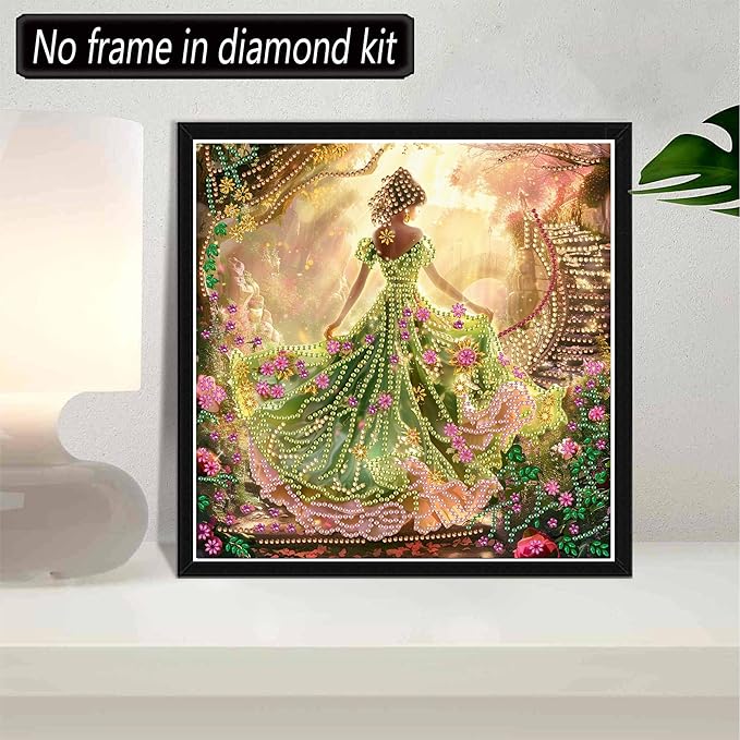 SKRYUIE DIY Diamond Art Kits for Adults Woman Special Shape - 5D Diamond Painting Kits for Adults Landscape - Crystal Embroidery Cross Stitch - Craft for Wall & Office Decor 12 x 12 Inch c17
