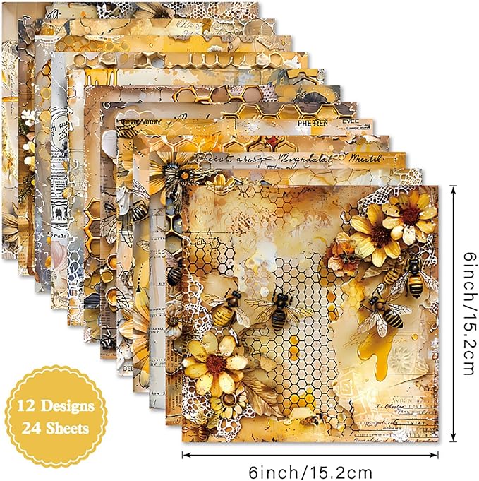 YASMEN Scrapbook Paper Pad, 6x6 Mother's Day Cardstock Paper Pad for Card Making, Journals, Planner, DIY Envelopes, Greeting Cards, Decorative Art Craft -24 Sheets