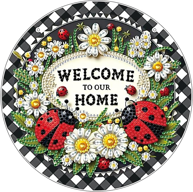 Generic DIY Hanging Diamond Pendant Special Shaped Crystal Diamond Art Painting Ornament Single Sided for Window Home Garden Wall Door Decor-Ladybird