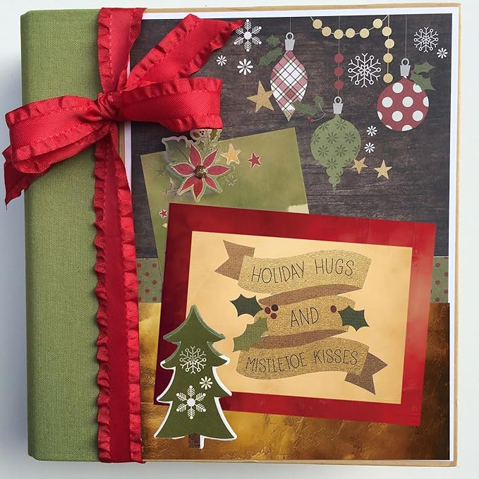 Christmas Pattern Scrapbook Paper, 6 Inch Card Production Supplies, 24 Sheets Single Sided Acid-Free Cardstock Greeting Card, Handmade Gift Journaling Craft Kits (L-style)