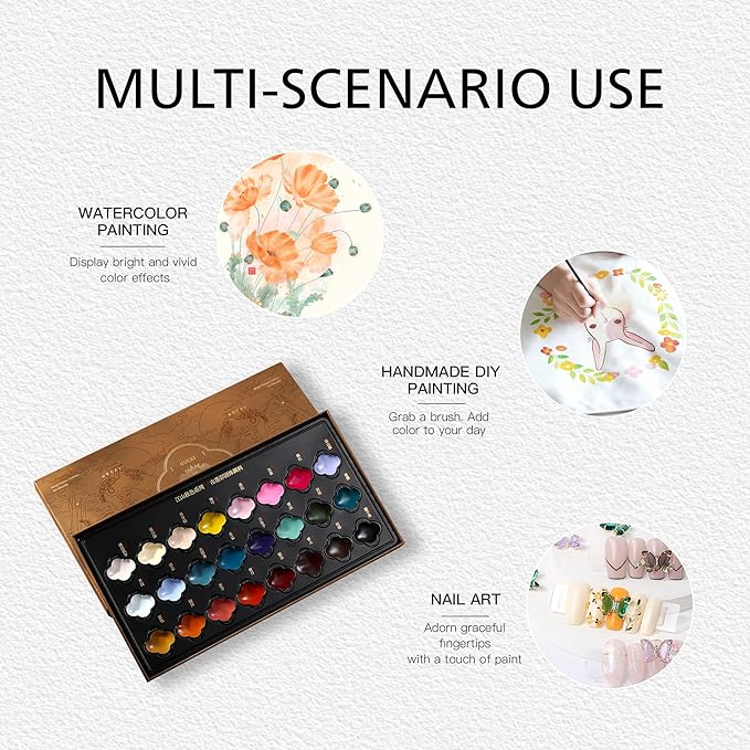 rubens Watercolor Paint Set 24 Colors, Professional Pigment-Rich Water Colors for Adults, Premium Art Supplies Kit, Gift for Artists, Beginners & Students