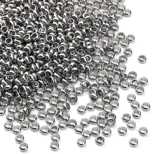 304 Stainless Steel Round Crimp Beads 2.5mm 1000pcs for Jewelry DIY Making and Repairing