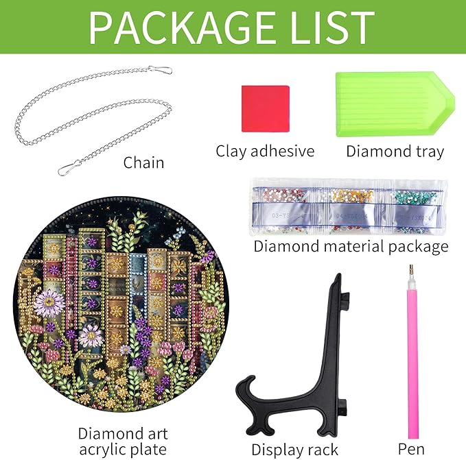 Wergund 5D DIY Book Diamond Art Hanging Kits, Hanging Diamond Art Flower, Acrylic Special Shaped Rhinestone, Window Hanging Pendants for Home Wall Garden Front Door Outdoor Decor Gift(Book)