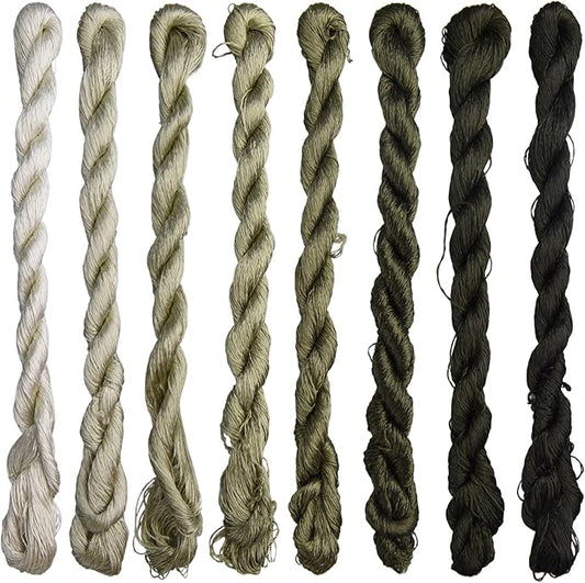 Natural 100% Silk Thread, Handmade Embroidery Thread Silk Floss 8 Colors 110m Each (61)