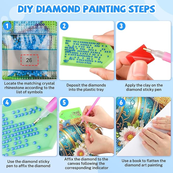 Bowetile Easter Diamond Art Hanging Kits for Adults, 5D Special Shape Diamond Painting Egg Kits, Easter Egg Diamond Gem Art Suncatchers Painting Pendant Home Decor, Gifts for Easter