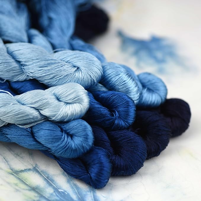 Natural 100% Silk Thread, Handmade Embroidery Thread Silk Floss 10 Colors 110m Each (56)