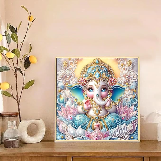 LazyFold Diamond Art Painting Kit, DIY Religion Special Shape Crystal Diamond Partial Diamond Art Painting Mosaic Making Craft, Suitable for Home Wall Decor Art Gift 12×12inch