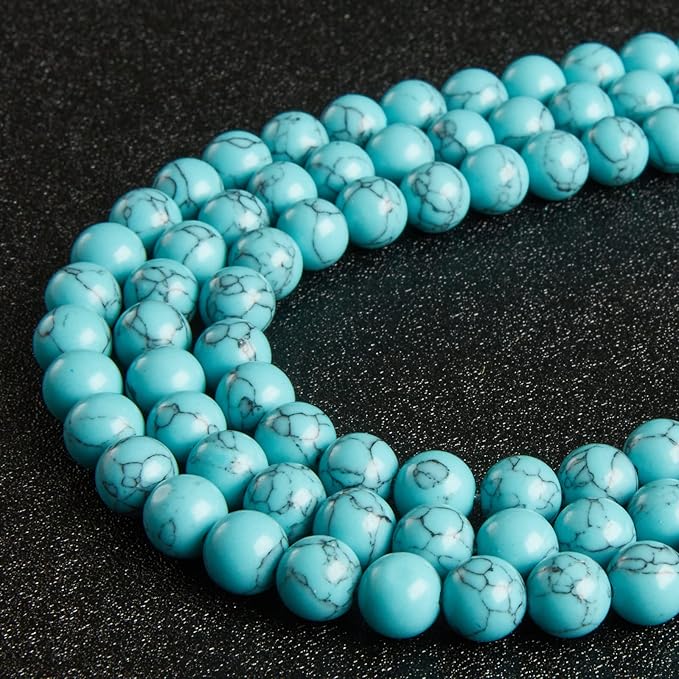 100pcs 10mm blue turquoise beads natural gemstone beads round loose beads for jewelry making