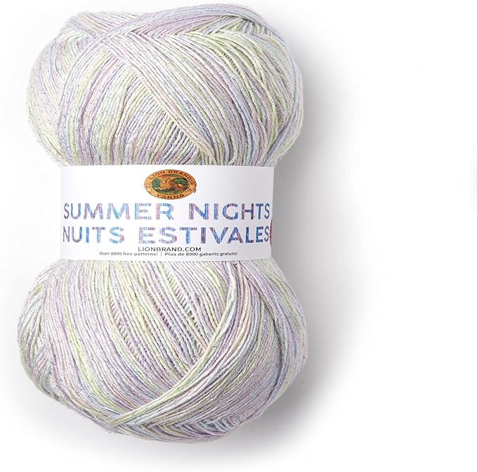 Lion Brand Yarn (1 Skein) 512-306 Summer Nights Bonus Bundle Yarn, Ocean Cove
