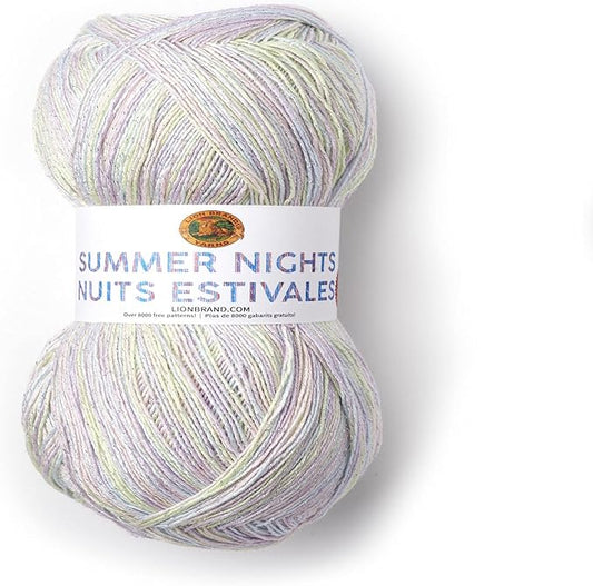 Lion Brand Yarn (1 Skein) 512-306 Summer Nights Bonus Bundle Yarn, Ocean Cove