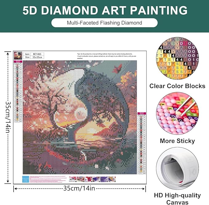 mrpwnle Tree of Life Diamond Art Kits for Adults, Tree of Life Diamond Painting Kits for Adults, 5D Diamonds Painting, DIY Full Drill Gem Art Crafts Kit Home Wall Decor Gifts 13.8x13.8 inch