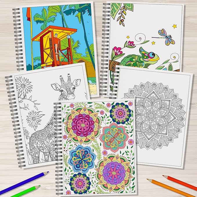 Adult Coloring Books Set:3 Coloring Books for Adults Animal Flowers & Other Themes Designs.Coloring Books for Adults to Relax and Relieve Anxiety