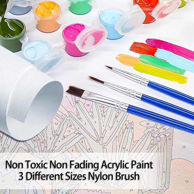 JYLMOOD Paint by Number for Adult Kits, DIY Cartoon Acrylic Oil Painting Kits for Adults Beginners for Home Wall Decor Gifts 11.8x35.4 Inch (No Frame)