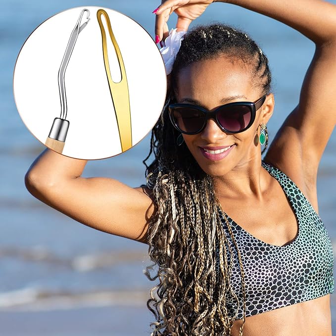 9 Pieces Crochet Hook for Hair Different Sizes Latch Hook Interlocking Tool Crochet Hair Needles Dreadlock Accessories