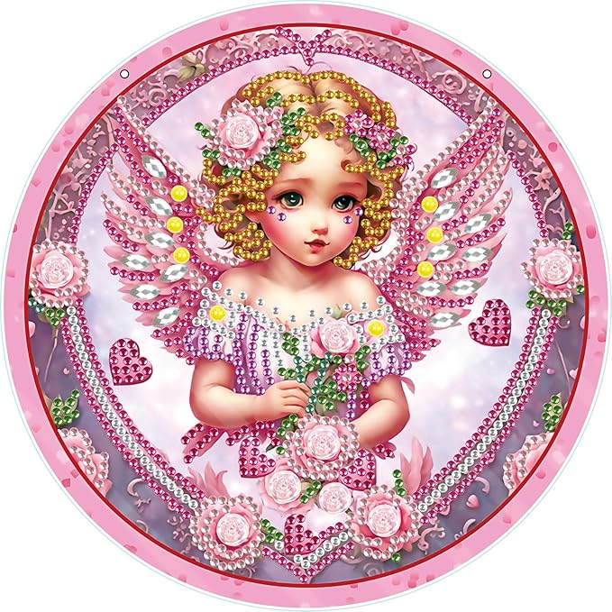 Generic DIY Hanging Diamond Pendant Special Shaped Crystal Diamond Art Painting Ornament Single Sided for Window Home Garden Wall Door Decor-Fairy
