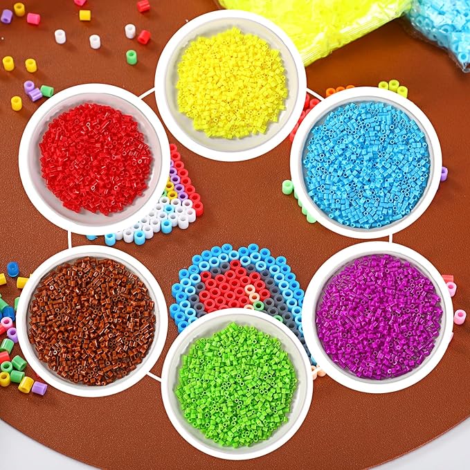 Libima 28000 Pcs 56 Colors Fuse Beads Bulk for Kids Art and Crafts Assorted Iron Beads Set Multicolored for Birthday Gift Bracelet Making Accessories (5mm)