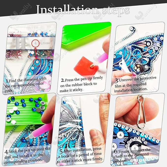 Yunzlly DIY Hanging Diamond Art Pendant Kit, Special Crystal Double Sided Diamonds Painting Ornament Kit for Adults, Acrylic Gem Painting Board for Window&Door&Wall (Cross)