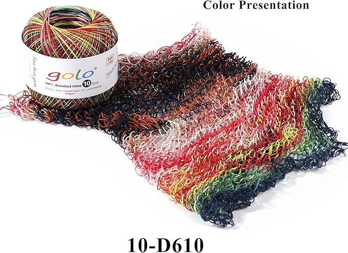 golo Crochet Thread Size10 Space-Dyed Yarn for Hand Knitting D610