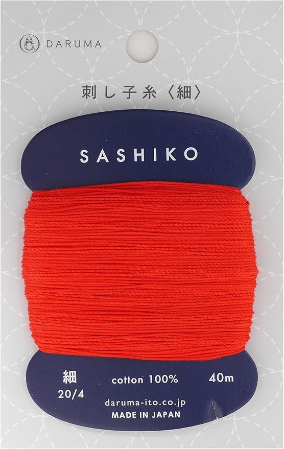 Sashiko Thread Thinner Weight 40m Col. 213 -Red- Japanese Embroidery & Quilting by Yokota