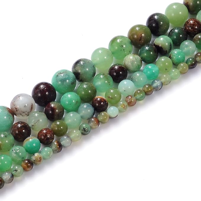 6mm Natural Australian Jade Gemstone Round Loose Beads Crystal Stone Bracelet Necklace Accessories Crafts for Jewelry Making DIY,1 Strand 15"