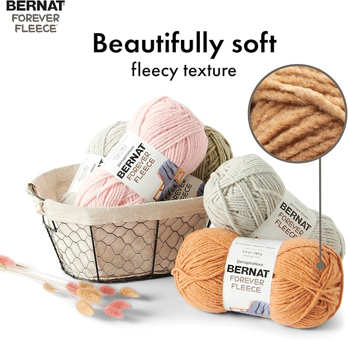 Bernat Forever Fleece Dancing Queen Yarn - 2 Pack of 280g/9.9oz - Polyester - 6 Super Bulky - 194 Yards - Knitting/Crochet