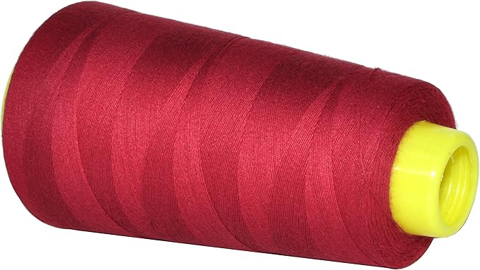Mandala Crafts Maroon Thread Cones for Machine and Hand Quilting - 2400 Yds 50 WT Multiple Purpose Mercerized 100% Cotton Threads for Sewing Machine Serger Embroidery