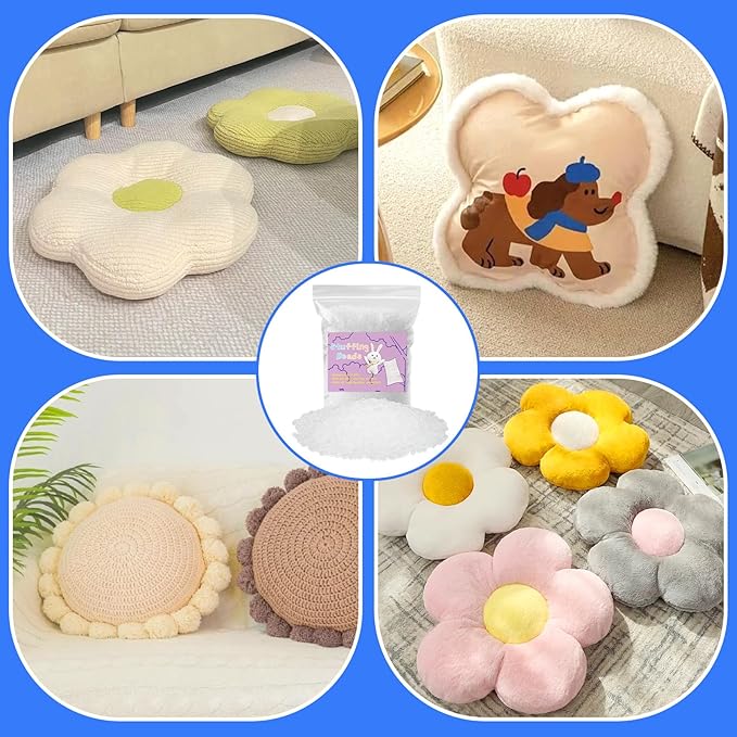 FTEVEN 910g / 2LB Stuffing Beads, Premium Plastic Weight Stuffed Beads, Poly Pellets Weighted Stuffing Bead, Stuffing for Stuffed Animals, Bean Bags, Pillow Cushion