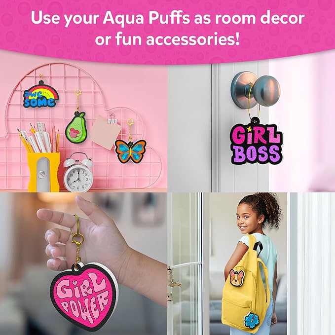 Skillmatics Aqua Puffs – 3D Art Kit, Girl Power, Mess-Free Paint by Number Craft for Kids, DIY Color & Inflate Activity, Travel Toys & Creative Gifts for Girls Ages 4, 5, 6, 7, 8, 9, 10