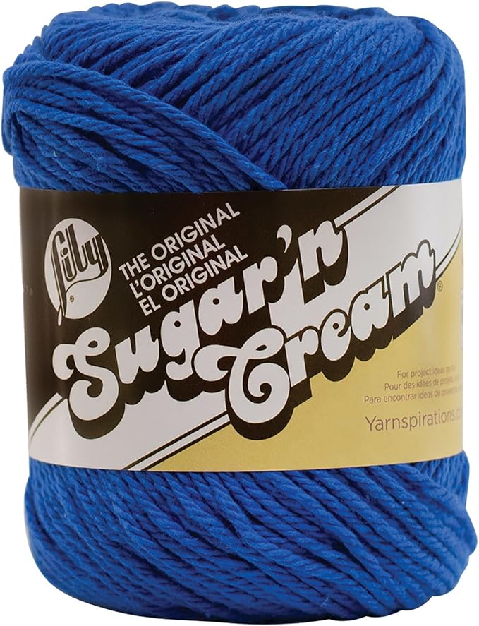 Lily Sugar 'N Cream The Original Solid Yarn, 2.5oz, Medium 4 Gauge, 100% Cotton - Blue - Machine Wash & Dry