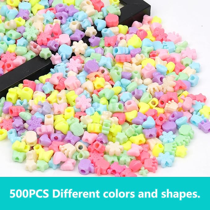 gmma star heart butterfly candy pony beads shapes for jewelry making valentine's day plastic beads for friendship bracelets diy necklace party decoration supplies
