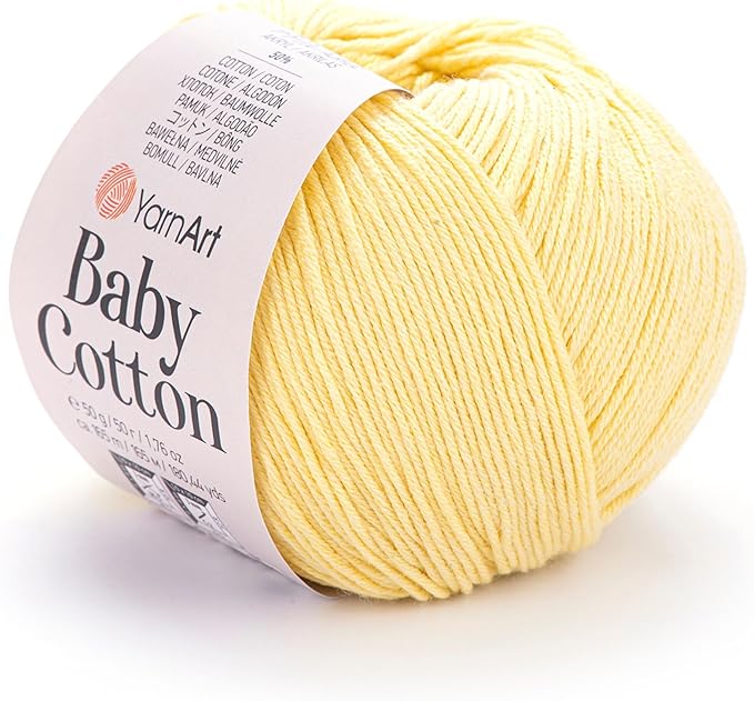 YarnArt Baby Cotton Yarn - Soft Knitting Yarn for Baby & Summer, 50% Cotton 50% Acrylic, 1.76 Oz, 180.44 Yds, Ideal for Amigurumi & Crochet Projects (1, 431)