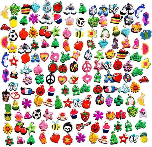 Flydem Rubber Loom Band Silicone Charm, Bracelet Charms,Loom Rubber Bands Charms,Bracelet Pendant,(105pcs)