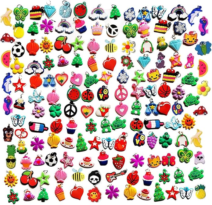Rubber Loom Band Charm, Silicone Bracelet Charms,Loom Rubber Bands Charms,Bracelet Pendant, 105pcs