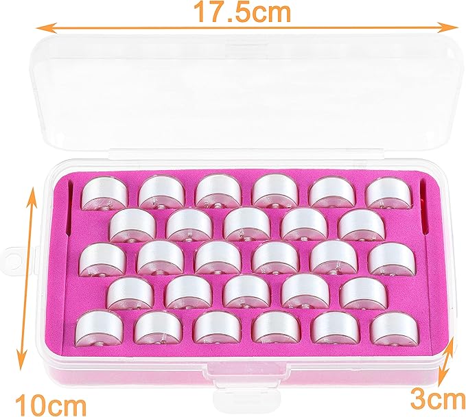 New brothread 28pcs White 70D/2 (60WT) Prewound Bobbin Thread Plastic Size A SA156 for Embroidery and Sewing Machines DIY Embroidery Thread Sewing Thread