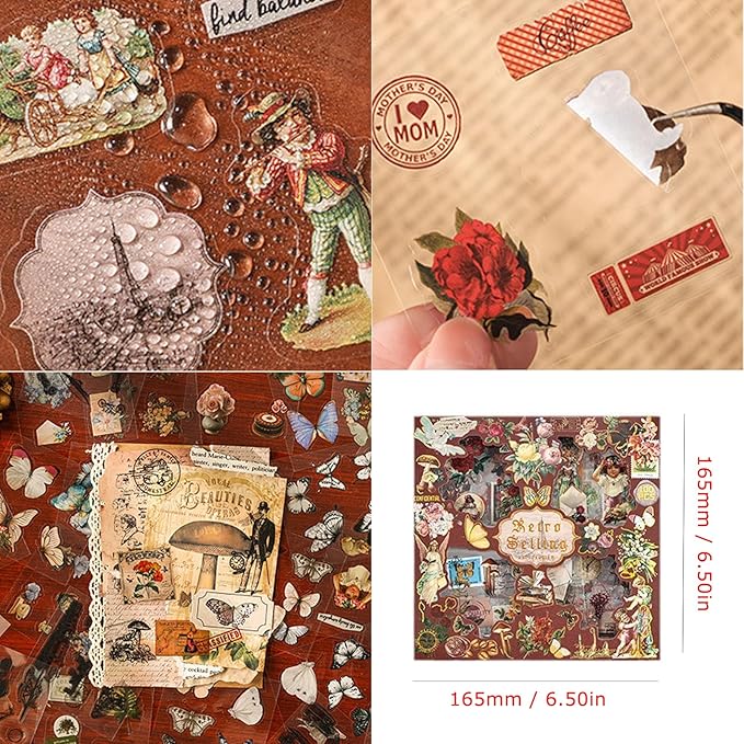 455pcs Natural Stickers for Scrapbooking, Plants Flowers Butterfly Mushroom People Aesthetic Scrapbook Stickers for Junk Journal Supplies, Decals Floral Botanical Journaling Sticker for Art Crafts