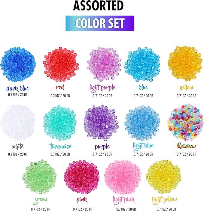 Fish Bowl Beads Fishbowl Slime – 14 Pack Vase Filler Beads 0.28 inch Plastic Slushy Fish Balls Crunchy Fishballs Kit for DIY Homemade Arts Crafts Decoration