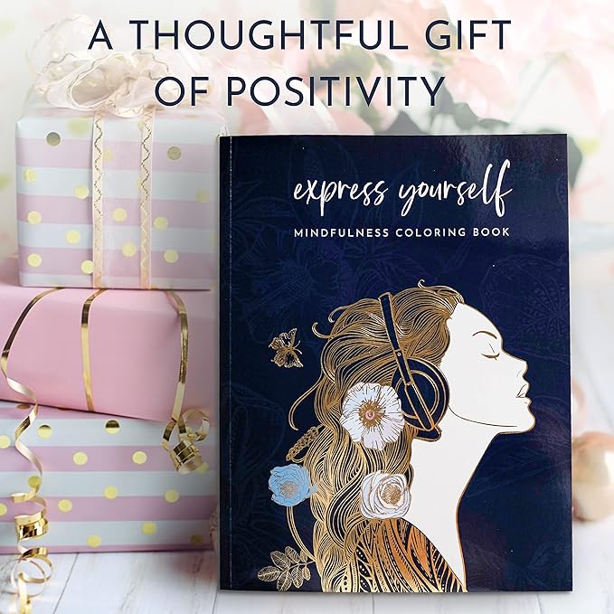 Adult Coloring Book for Women – Mindfulness Coloring Book with Personal Growth Prompts – Coloring Books for Adults Relaxation, Stress Relief, Anxiety, 8.5x11, Perforated Pages, Relaxation Gifts