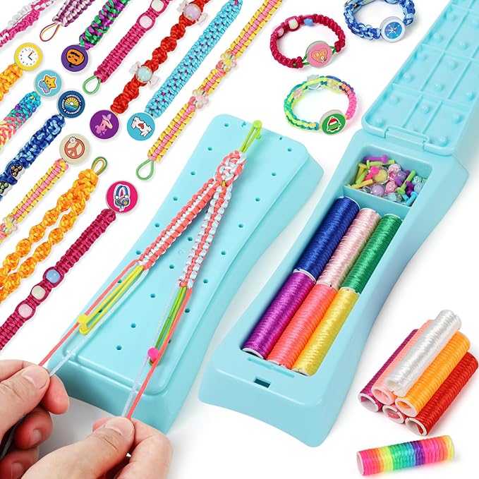 qxhol friendship bracelet making kit for girls - arts crafts for kids string bracelets maker set - best birthday gift ideas for 8-12 year old girl & popular toys ages 6 7 9 10 11, 8-13 yr old