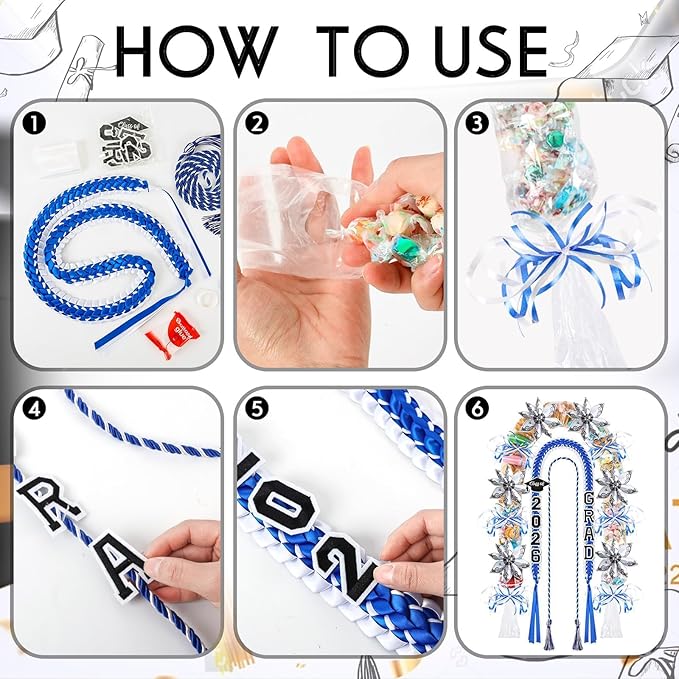 YLOLUL 16 Pcs Graduation Leis 2026 Graduation Candy Lays Kit with Honor Cord Class of 2026 Graduation Money Lays Necklace Graduation Gift Party Accessories for Women Men