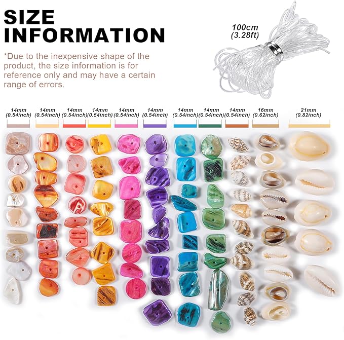 PPCLION Pearl Shell Beads Bracelet Making Kit Bracelet and Heart Beads Elastic Threads for Jewelry Necklace Making