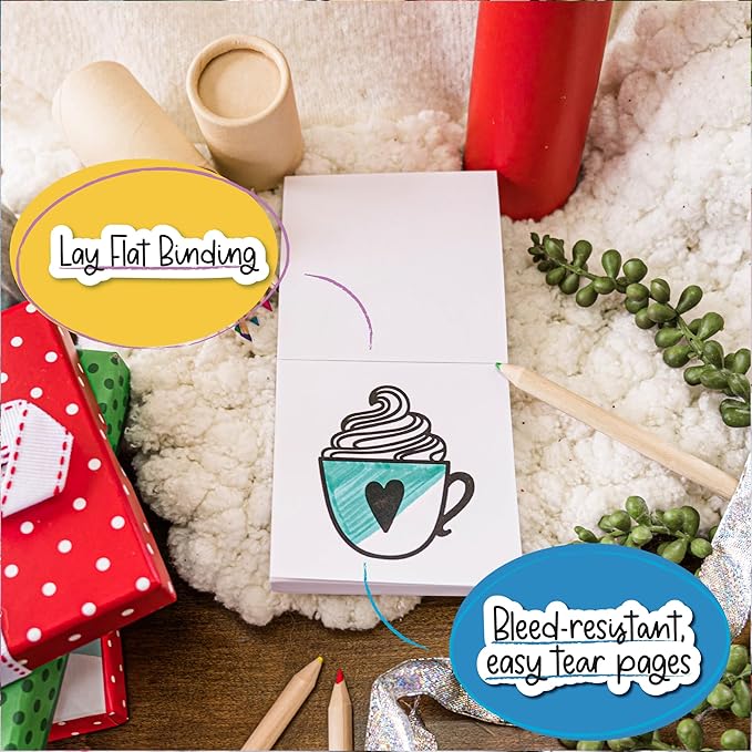 A Brighter Year The Original Adult Mini Coloring Book - Holiday 3-Pack - 3” x 3” Pocket Size, 50 Pages, Lay Flat Binding, Thick Paper, No Bleeding - Stress/Anxiety Relief - Relaxation, Gift, Travel