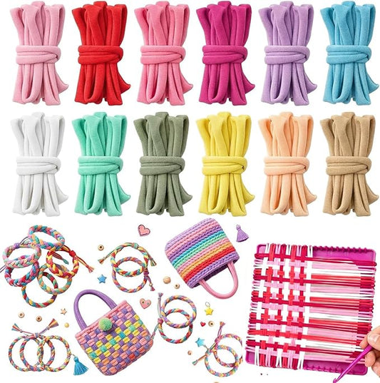 Foyods 120PCS Weaving Loom Refill Loops, 12 Colors Weaving Loops for 7-Inch Weaving Loom & Potholder Loops/Loom Loops/Potholder Loom Loops/Weaving Loom Bands
